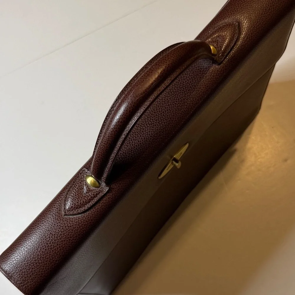 Vintage Coach Briefcase Mahogany Brown Textured Leather 4420